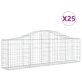 Miniatyrbillede 2 af 6: vidaXL buede gabionkurve 25 stk. 200x30x60/80 cm galvaniseret jern