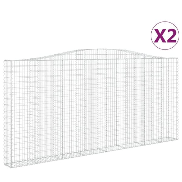 vidaXL Kaarevat kivikorit 2 kpl 400x30x180/200 cm galvanoitu rauta