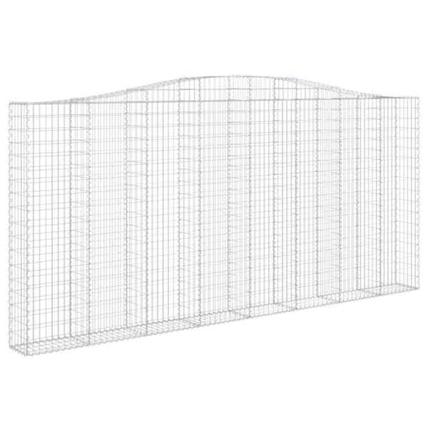 vidaXL Gabioner bågformade 4 st 400x30x180/200 cm galvaniserat järn
