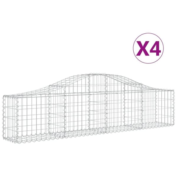 vidaXL Kaarevat kivikorit 4 kpl 200x30x40/60 cm galvanoitu rauta