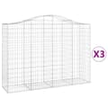 Pikkukuva 2 / 6: vidaXL Kaarevat kivikorit 3 kpl 200x50x140/160 cm galvanoitu rauta