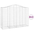 Miniatyrbillede 2 af 6: vidaXL buede gabionkurve 13 stk. 200x50x140/160 cm galvaniseret jern