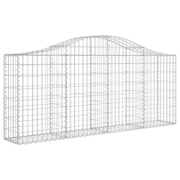 vidaXL buede gabionkurve 13 stk. 200x30x80/100 cm galvaniseret jern