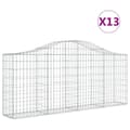 Miniatyrbillede 2 af 6: vidaXL buede gabionkurve 13 stk. 200x30x80/100 cm galvaniseret jern