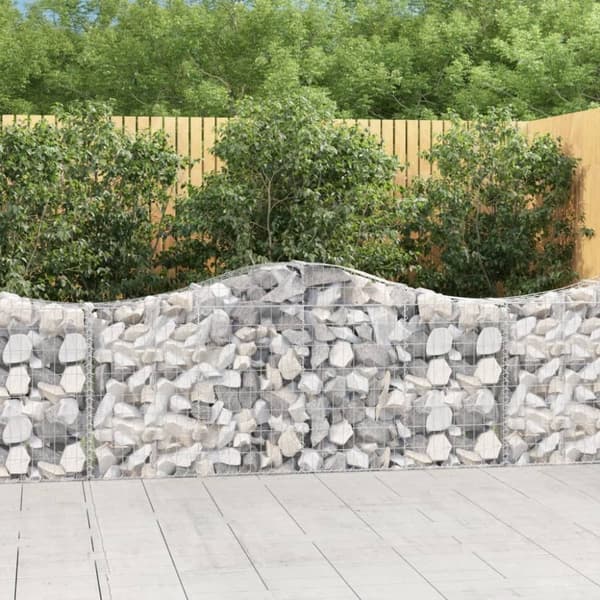 vidaXL buede gabionkurve 13 stk. 200x30x80/100 cm galvaniseret jern