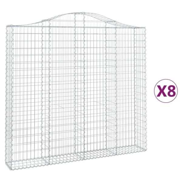 vidaXL Kaarevat kivikorit 8 kpl 200x30x180/200 cm galvanoitu rauta