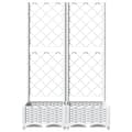 Miniatyrbillede 3 af 9: vidaXL plantekasse med espalier 80x40x121,5 cm PP hvid