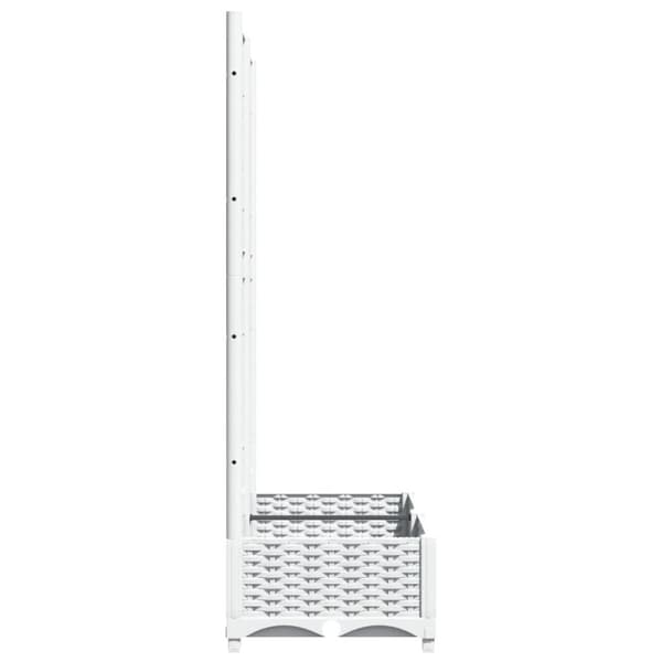 vidaXL plantekasse med espalier 80x40x121,5 cm PP hvid