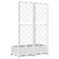 Miniatyrbillede 5 af 9: vidaXL plantekasse med espalier 80x40x121,5 cm PP hvid