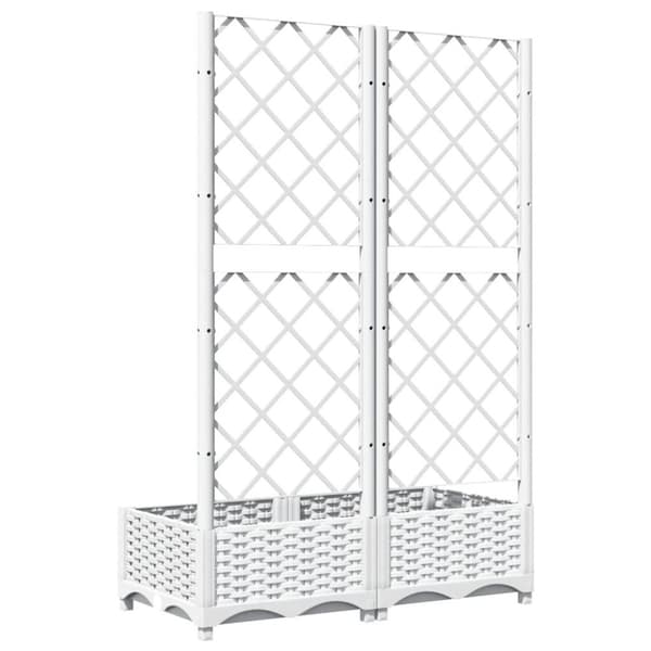 vidaXL plantekasse med espalier 80x40x121,5 cm PP hvid