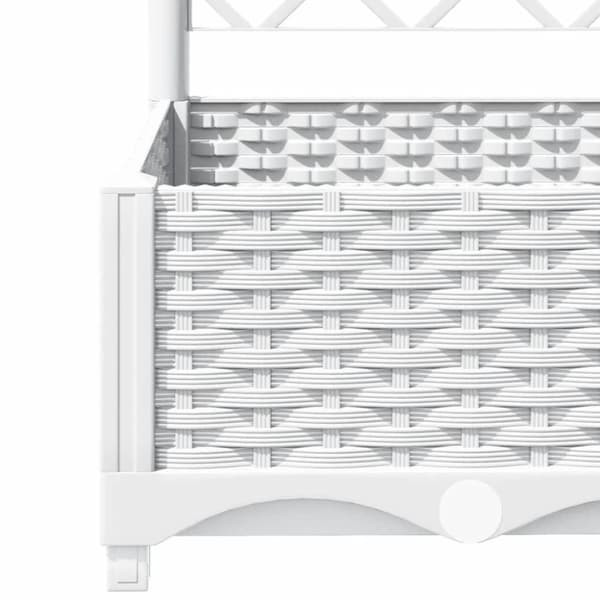 vidaXL plantekasse med espalier 80x40x121,5 cm PP hvid