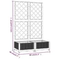 Miniatyrbillede 7 af 9: vidaXL plantekasse med espalier 80x40x121,5 cm PP hvid
