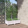 Miniatyrbillede 9 af 9: vidaXL plantekasse med espalier 80x40x121,5 cm PP hvid