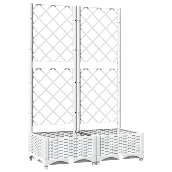vidaXL plantekasse med espalier 80x40x121,5 cm PP hvid