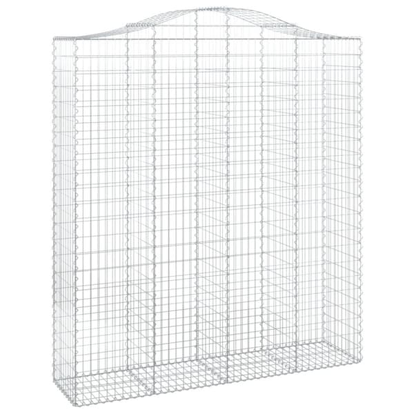 vidaXL buede gabionkurve 6 stk. 200x50x220/240 cm galvaniseret jern
