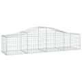 Miniatyrbillede 3 af 6: vidaXL buede gabionkurve 2 stk. 200x50x40/60 cm galvaniseret jern