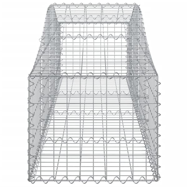 vidaXL buede gabionkurve 2 stk. 200x50x40/60 cm galvaniseret jern