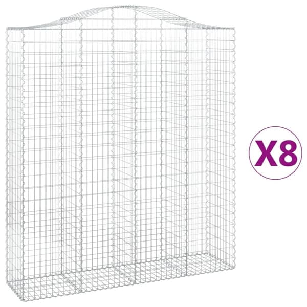 vidaXL Kaarevat kivikorit 8 kpl 200x50x220/240 cm galvanoitu rauta