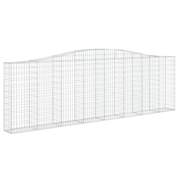 vidaXL buede gabionkurve 10 stk. 400x30x120/140 cm galvaniseret jern