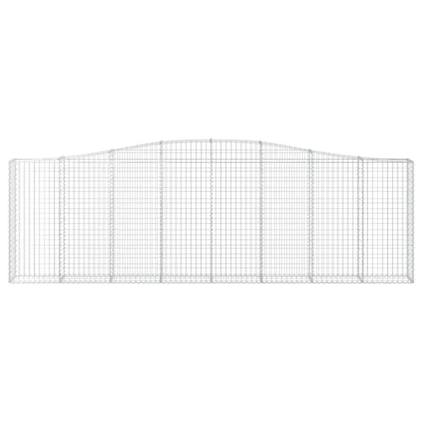 vidaXL buede gabionkurve 10 stk. 400x30x120/140 cm galvaniseret jern