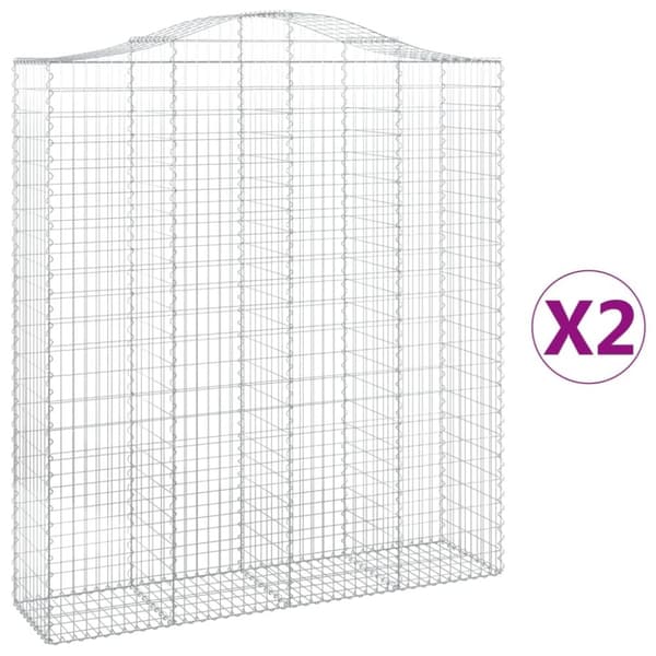 vidaXL Kaarevat kivikorit 2 kpl 200x50x220/240 cm galvanoitu rauta