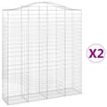 Pikkukuva 2 / 6: vidaXL Kaarevat kivikorit 2 kpl 200x50x220/240 cm galvanoitu rauta