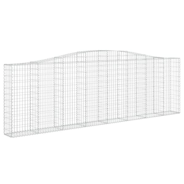vidaXL buede gabionkurve 20 stk. 400x30x120/140 cm galvaniseret jern