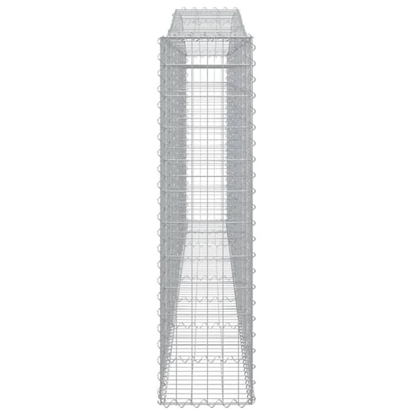 vidaXL buede gabionkurve 20 stk. 400x30x120/140 cm galvaniseret jern