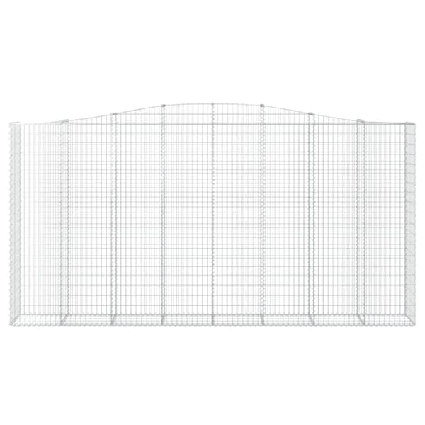 vidaXL Gabionkurv buet 400x50x200/220 cm galvanisert jern