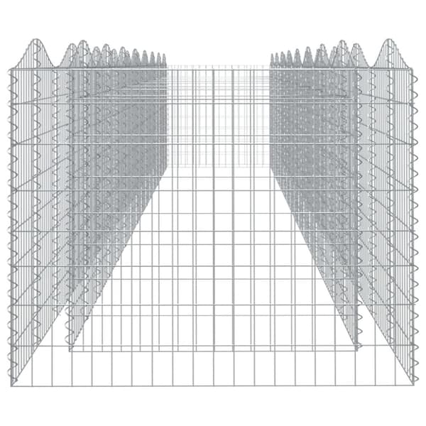 vidaXL Buet gabion høybed 800x100x100 cm galvanisert jern