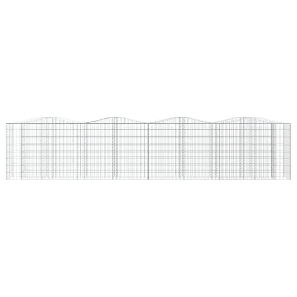 vidaXL Buet gabion høybed 400x50x100 cm galvanisert jern