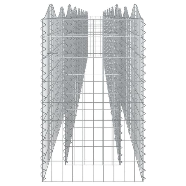 vidaXL Upphöjd planteringsgabion 800x50x100 cm galvaniserat järn