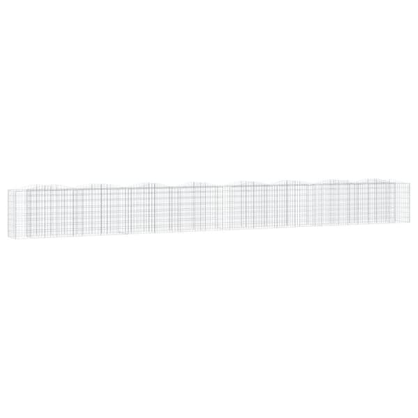vidaXL Upphöjd planteringsgabion 800x50x100 cm galvaniserat järn