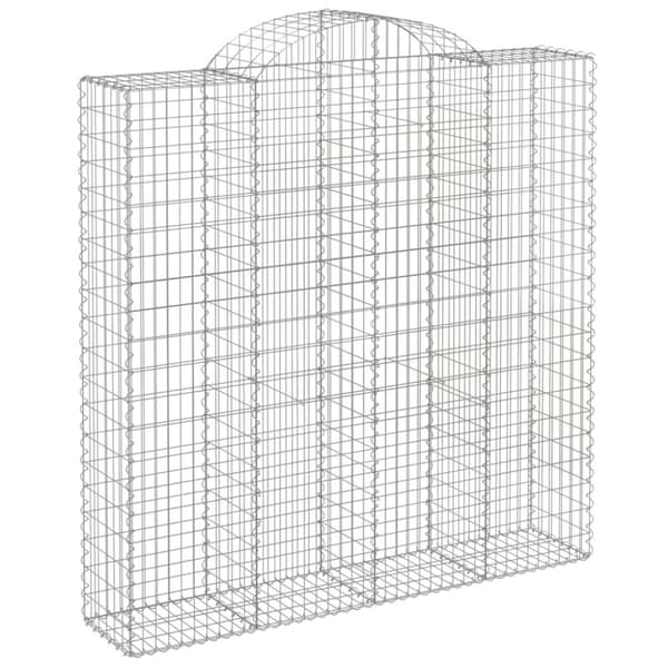 vidaXL Gabionkurv buet 200x50x200/220 cm galvanisert jern