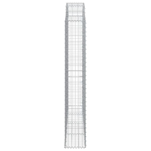 vidaXL Gabionkurv buet 200x30x180/200 cm galvanisert jern