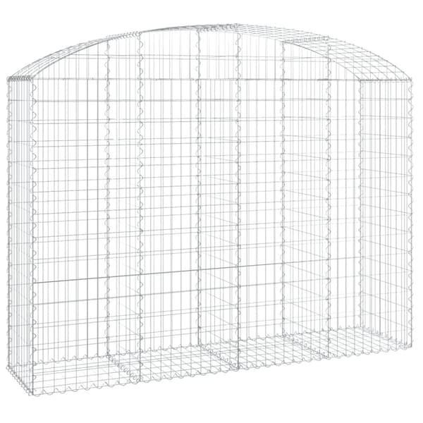 vidaXL Gabionkurv buet 200x50x140/160 cm galvanisert jern