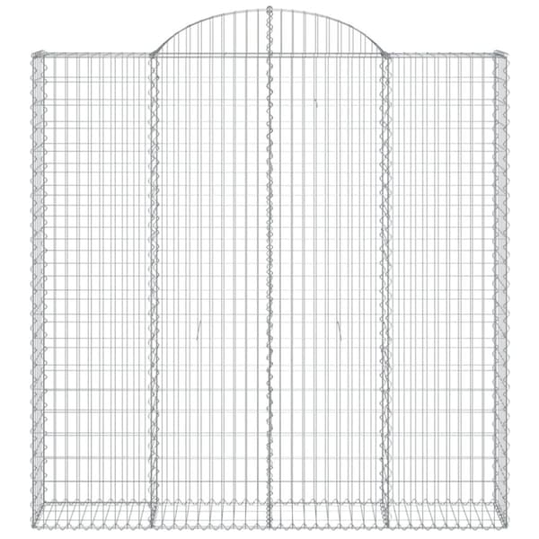 vidaXL buet gabionkurv 200x30x200/220 cm galvaniseret jern