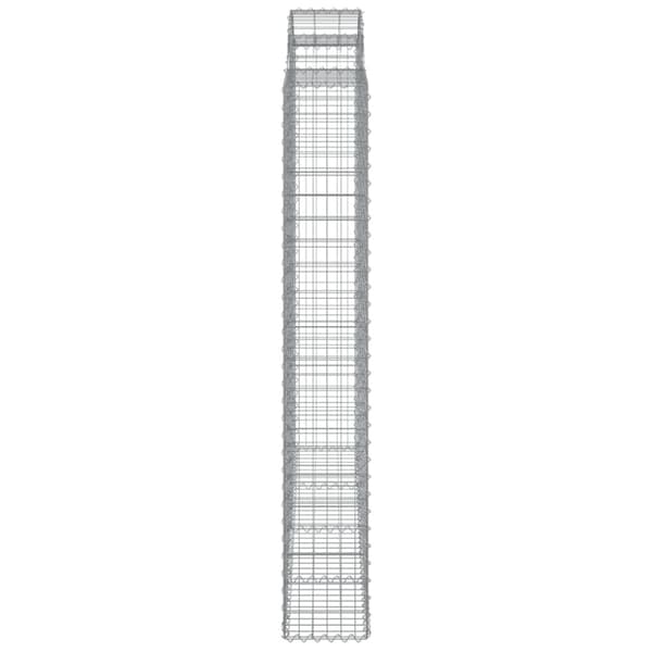 vidaXL buet gabionkurv 200x30x200/220 cm galvaniseret jern