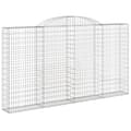 Miniatyrbilde 2 av 5: vidaXL Gabionkurv buet 300x30x160/180 cm galvanisert jern