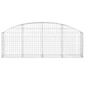 Miniatyrbilde 3 av 5: vidaXL Gabionkurv buet 200x30x60/80 cm galvanisert jern