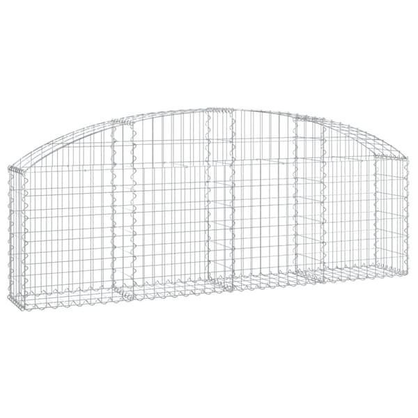 vidaXL Gabionkurv buet 200x30x60/80 cm galvanisert jern