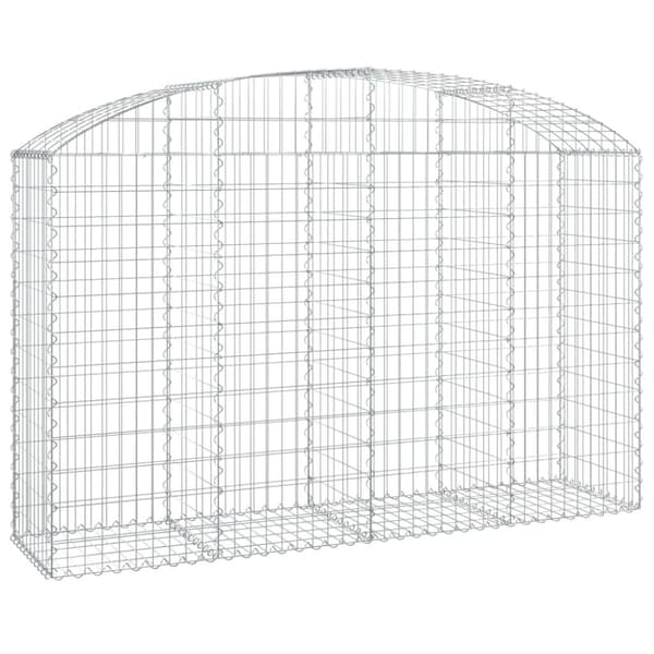 vidaXL Gabionkurv buet 200x50x120/140 cm galvanisert jern