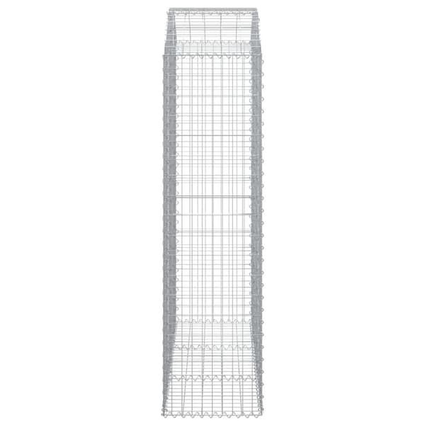 vidaXL Gabion bågformad 150x50x180/200 cm galvaniserat järn