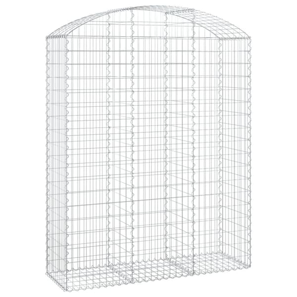 vidaXL Gabion bågformad 150x50x180/200 cm galvaniserat järn