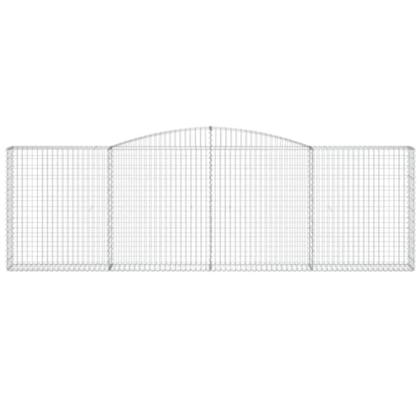 vidaXL Gabion bågformad 400x30x120/140 cm galvaniserat järn