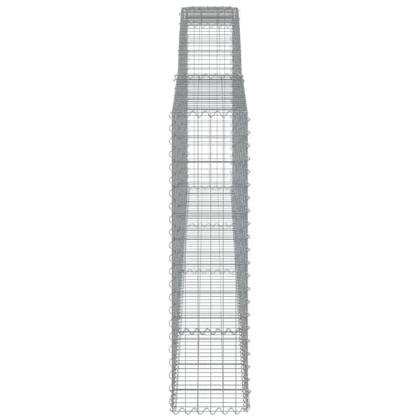 vidaXL Gabion bågformad 400x30x120/140 cm galvaniserat järn