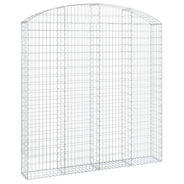 vidaXL Kaareva kivikori 200x30x200/220 cm galvanoitu rauta