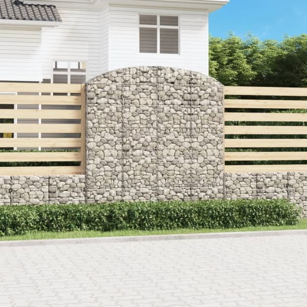vidaXL buet gabionkurv 200x30x200/220 cm galvaniseret jern