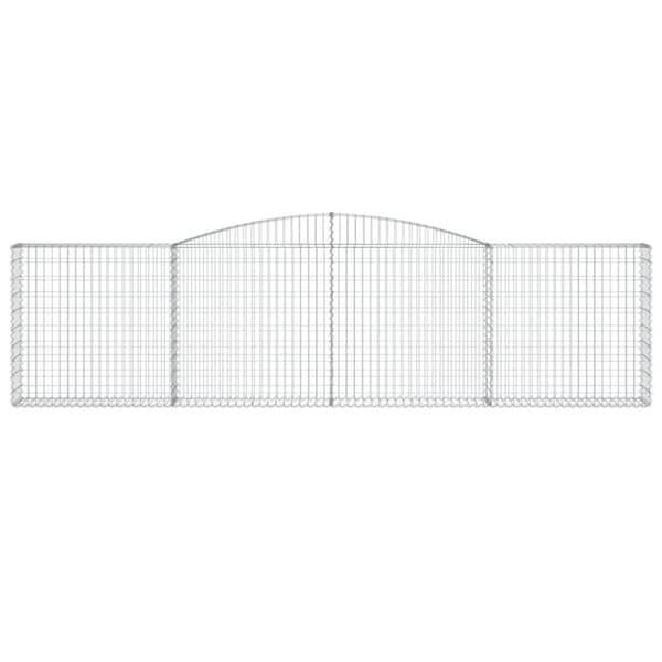 vidaXL Kaareva kivikori 400x30x100/120 cm galvanoitu rauta