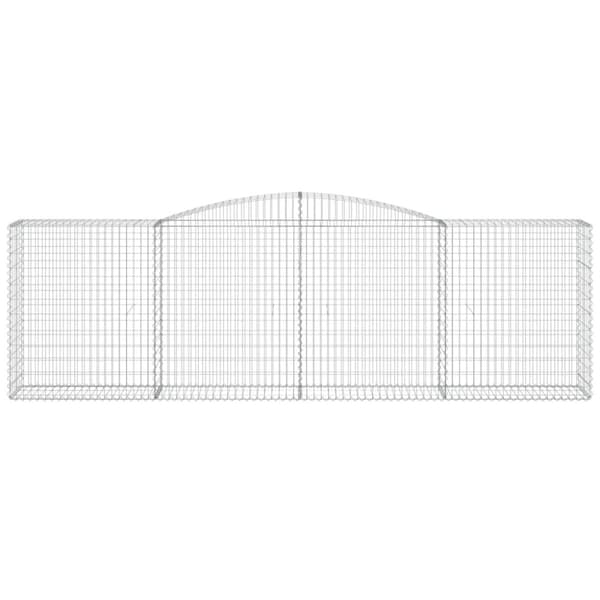 vidaXL buet gabionkurv 400x50x120/140 cm galvaniseret jern